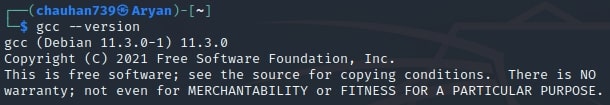 Output for `gcc --version`